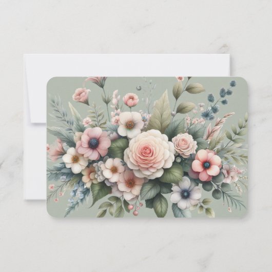 ダスティバラボタニカルセーブ日付エレガントフローラ 招待状 (裏面)