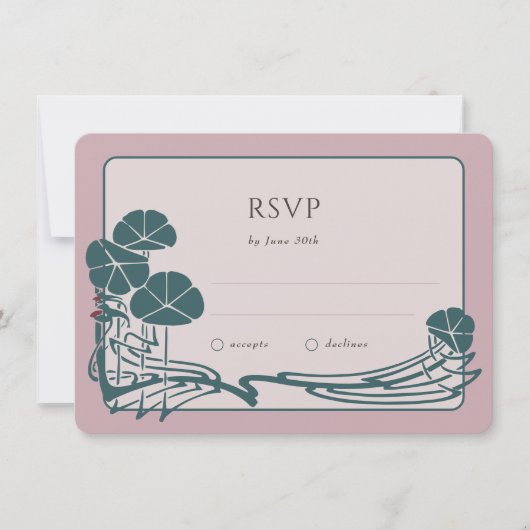 ダスティバラボタニカルRSVPカード結婚ズ 招待状 (正面)