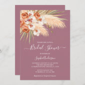 ダスティバラボホパンパスグラスブライダルシャワー 招待状 (正面/裏面)