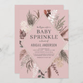 ダスティバラボホフローラパンパスグラスベビースプリンクル 招待状 (正面/裏面)