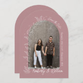 ダスティバラボ離れタニカルアーチ日付を保存 招待状 (正面/裏面)