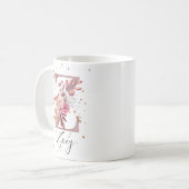 ダスティバラマウブピンクフローラモノグラムレターZ コーヒーマグカップ (正面左)