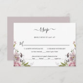 ダスティバラマウブピンク結婚フローラ 出欠カード (正面/裏面)