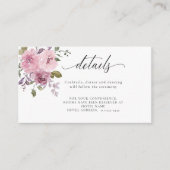 ダスティバラマウブピンク赤面フローラ結婚ズ詳細 エンクロージャーカード (正面)