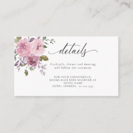 ダスティバラマウブピンク赤面フローラ結婚ズ詳細 エンクロージャーカード