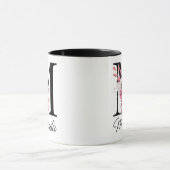 ダスティバラマウヴフローラレターMモノグラムイニシャル マグカップ (中央)