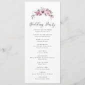 ダスティバラマウヴ素朴フローラウォーター結婚カラー プログラム (裏面)