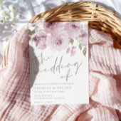 ダスティバラマウヴ赤面フローラウォーター結婚カラー 招待状