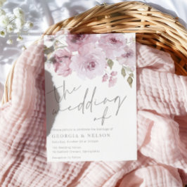 ダスティバラマウヴ赤面フローラウォーター結婚カラー 招待状