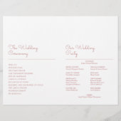 ダスティバラミニマリストスクリプト結婚式 プログラム (裏面)