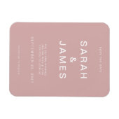 ダスティバラミニマルモダンリストウェディング日付を保存 マグネット (横)