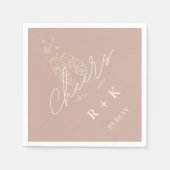 ダスティバラミニマル応援シンプルモノグラムの スタンダードカクテルナプキン (正面)