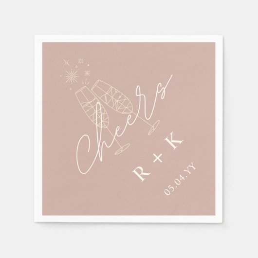 ダスティバラミニマル応援シンプルモノグラムの スタンダードカクテルナプキン (正面)