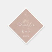 ダスティバラミニマル応援シンプルモノグラムの スタンダードカクテルナプキン (角)