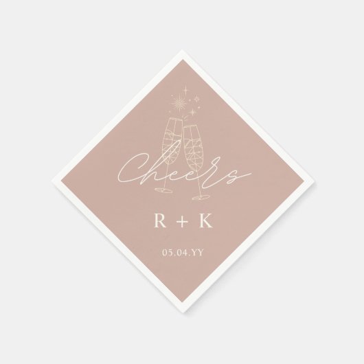 ダスティバラミニマル応援シンプルモノグラムの スタンダードカクテルナプキン (角)