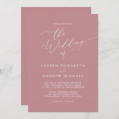 ダスティバラミニマル結婚式招待状 招待状 (正面/裏面)