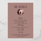 ダスティバララストディスコバチェロレッテ週末 箔招待状 (裏面)