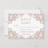 ダスティバラレース結婚式のsvpカード 出欠カード (正面)