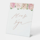 ダスティバラ水彩フローラ結婚ズゲストブック 台座サイン (正面)