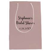 ダスティバラ結婚ズカスタムライトピンクブライダルシャワー ミディアムペーパーバッグ (正面)