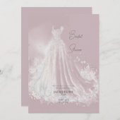 ダスティバラ結婚ズドレスブライダルシャワー 招待状 (正面/裏面)