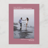 ダスティバラ結婚ミニマルの写真の日付を保存 案内ポストカード (正面)