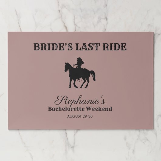 ダスティバラ花嫁の最後のライドバチェロレッテ週末 ペーパーパッド (正面)