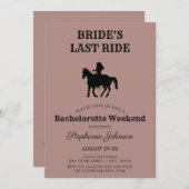 ダスティバラ花嫁の最後のライドバチェロレッテ週末 招待状 (正面/裏面)