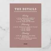 ダスティバラ花嫁の最後のライドバチェロレッテ週末 箔招待状 (裏面)