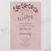 ダスティバラ葉ズ予算エレガント結婚式 プログラム (正面)