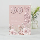 ダスティバラ赤面エレガントガウン90th誕生日 招待状 (スタンド正面)