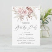 ダスティバラ赤面ボホアイボリーフローラ誕生日パーティー 招待状 (スタンド正面)