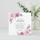 ダスティバラ赤面マウヴフローラフラワーブライダルシャワー 招待状 (スタンド正面)