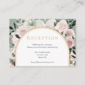 ダスティバラ金ゴールドアーチサージグリーンウェディングレセプション エンクロージャーカード (正面)