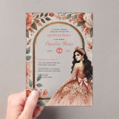 ダスティバラ金ゴールドキンセアニラドレスフローラクリン アクリル招待状 (インサイチュ (ポータブル))