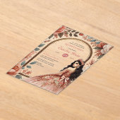 ダスティバラ金ゴールドキンセアニラドレスフローラクリン アクリル招待状 (レイダウン)