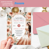 ダスティバラ金ゴールドキンセアニラドレスフローラクリン アクリル招待状