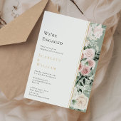 ダスティバラ金ゴールドセージグリーンヴィンテージ私たちは婚約したいる 招待状