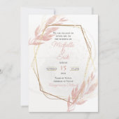 ダスティバラ金ゴールドフレームエレガントラグジュアモダンリー 招待状 (正面)