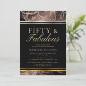 ダスティバラ金ゴールドブラックフィフティ&ファビュラス誕生日 招待状 (スタンド正面)