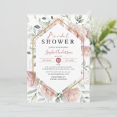 ダスティバラ金ゴールド&ユーカリプタスボホブライダルシャワー 招待状 (スタンド正面)