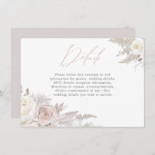 ダスティバラ&アイボリーエレガントウェディング詳細 エンクロージャーカード (正面/裏面)