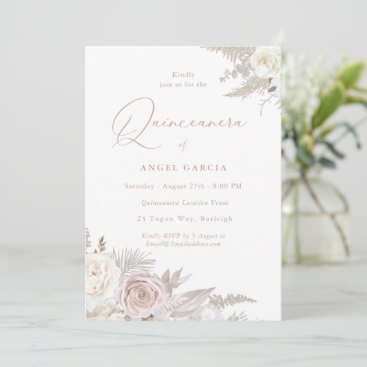 ダスティバラ&アイボリーエレガントキンセアニェラパーティー 招待状 (スタンド正面)