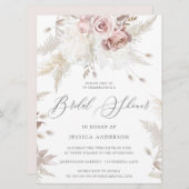 ダスティバラ&アイボリーフローララージブライダルシャワーインビ 招待状 (正面/裏面)