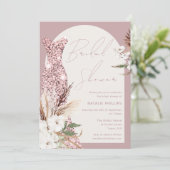 ダスティバラ&アイボリーボホフローラドレスブライダルシャワー 招待状 (スタンド正面)