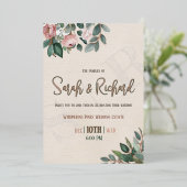 ダスティバラ&グリーンボタニカルフローラ裏庭 箔招待状 (立ち正面)