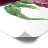 ダスティバラ&バーグンディフローラ結婚のウェルカムサイン ポスター (角)