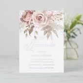 ダスティバラ&赤面フローラキンセアニェラシルバー 箔招待状 (立ち正面)