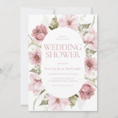 ダスティバラ、赤面&セージ水カラーウェディングシャワー 招待状 (正面)