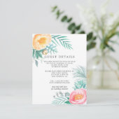 ダスティパステルトロピカル結婚フローラズゲスト詳細 エンクロージャーカード (スタンド正面)